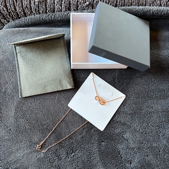 925 Sterling Silver Jewelry - Rose Gold 925 Stamped Sterling Silver Infinity / Heart Necklace